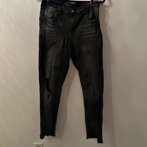 Black distressed fashion nova skinny jeans